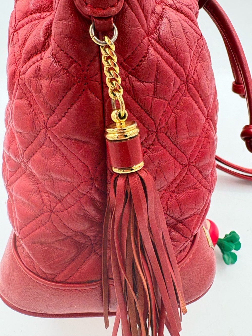 MCM Mini Bucket Leather Bag Studded Crossbody Bag - Picture 6 of 16